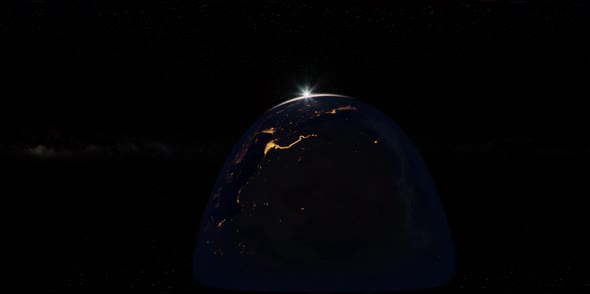 VR 360 Earth and Sun From Space