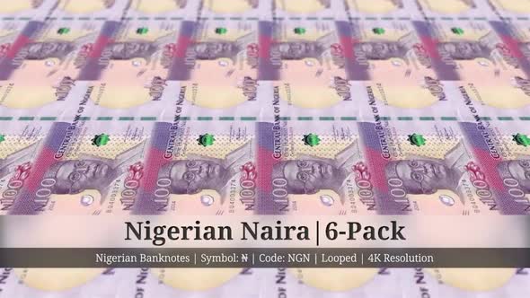 Nigerian Naira | Nigeria Currency - 6 Pack | 4K Resolution | Looped