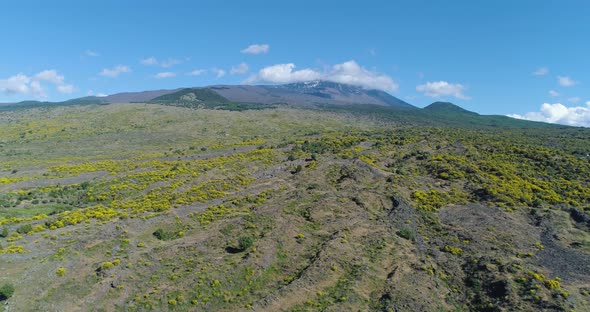 Aerial View of Sicily Mountain
