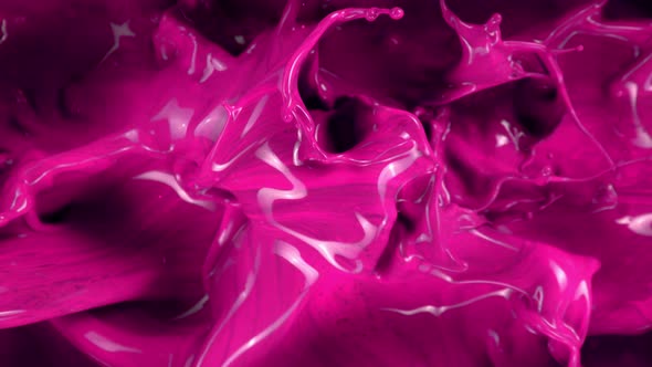 Super Slow Motion Shot of Splashing Pink Color Liquid at 1000 Fps