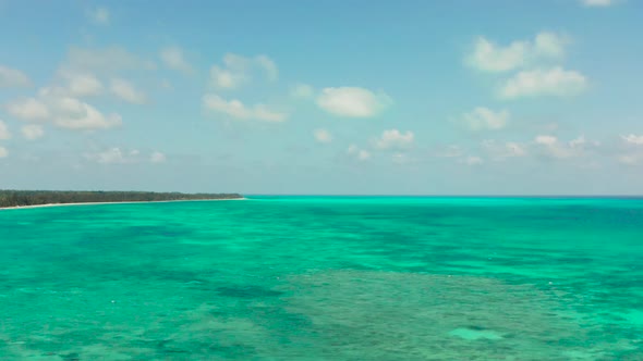 Tropical Landscape with Lagoons and Blue Sky