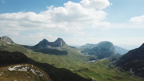 Top view of mountain panorama