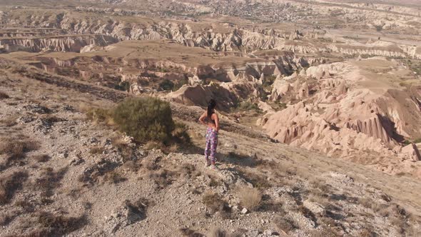 Athlete Runner Enjoy Views After Reaching The Top (Dlog)