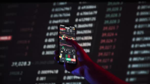 Browse Digital Exchange Market Data Man Touching Smartphone Screen