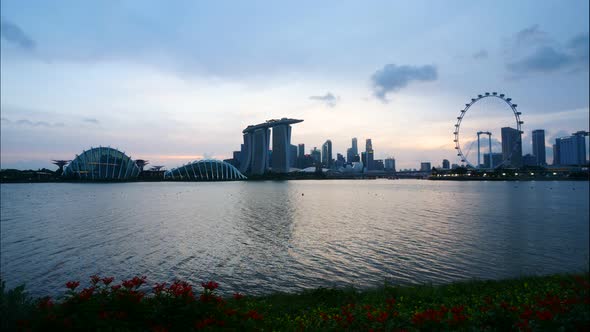 Time lapse of Building in Singapore city