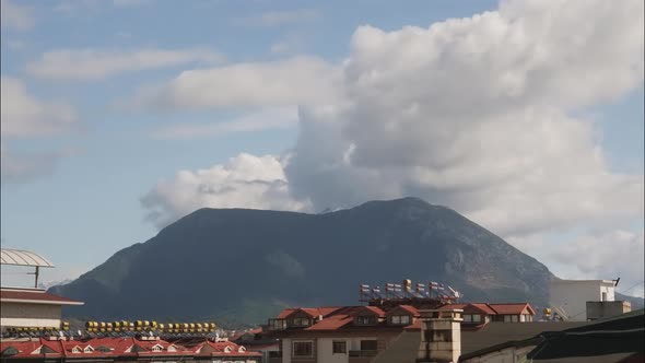 Clouds over mountain timelapse