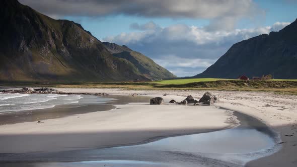 lofoten beach sea ocean timelapse wild environment nature