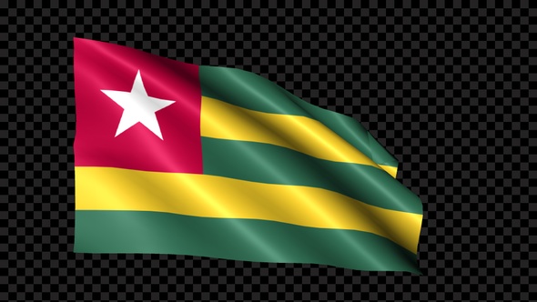 Togo Flag Blowing In The Wind