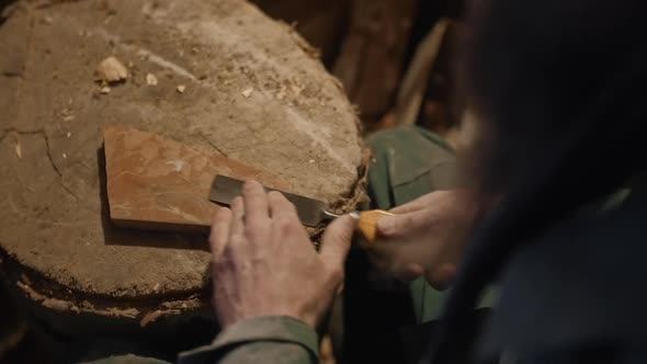 Sharpening a Chisel with a Whetstone