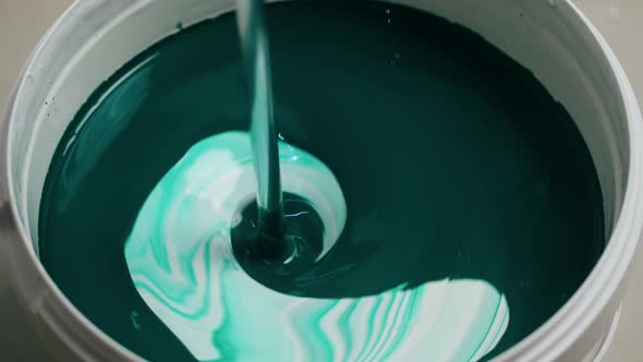 Mixing Green and White Paint Top View