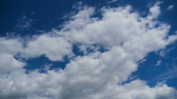 Clouds Move Smoothly in the Blue Sky. Timelapse