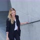 Cheerful Businesswoman on Staircase Outside Modern Building - VideoHive Item for Sale