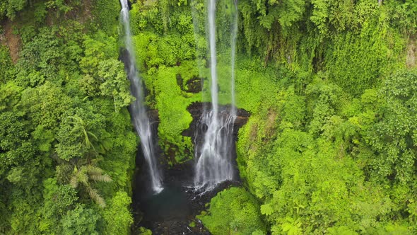 Catarata De Gocta, One of the High Waterfalls in Amazonas, Peru, Aerial View 