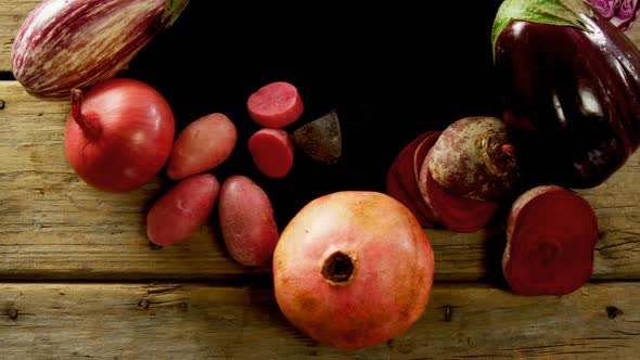 Various vegetable on concrete board 4k