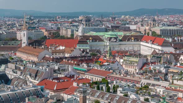 Panoramic Aerial View of Vienna Austria From South Tower of St