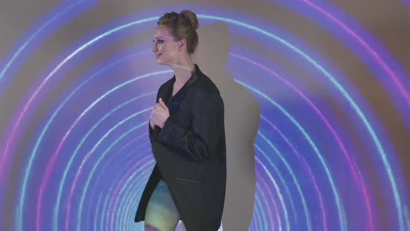 Woman on Background Art Digital Performance Dance Experimental