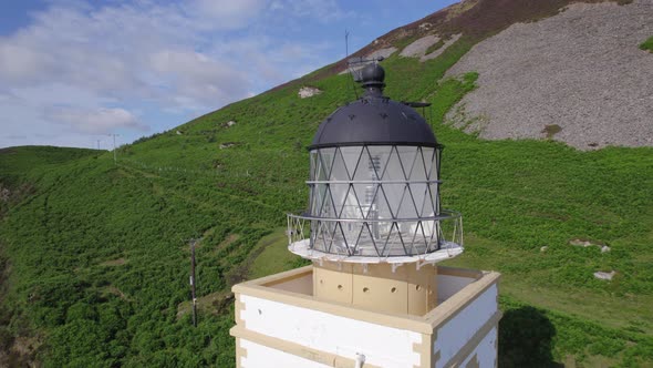 Close Up Shot of a Lighthouse and Reveal