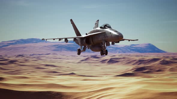 American Military Plane Over the Desert