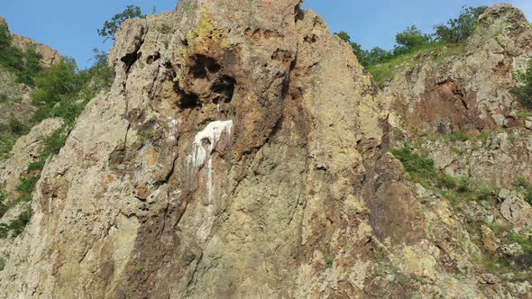 Nest Of Griffon Vultures In Rock Niches 3