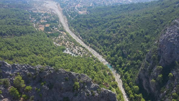 Aerial Top View Goynuk Canyon Turkey