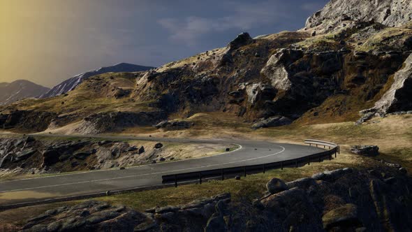 Panoramic View of the Atlantic Ocean and the Road in the East Fjords