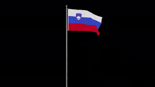 Slovenia Flag Pole Loops With Alpha