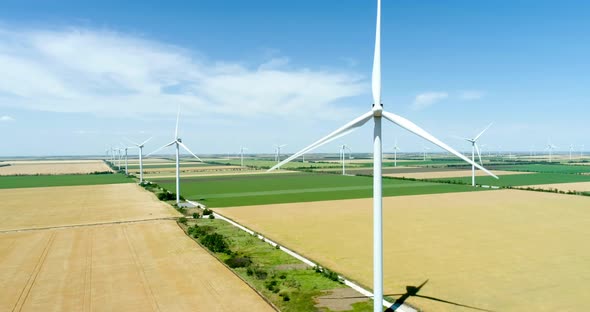 Group of windmills for electric power production in the agricultural fields
