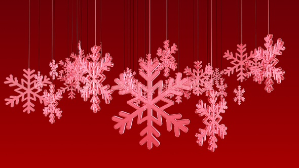 Crystal Clear Snowflake Red