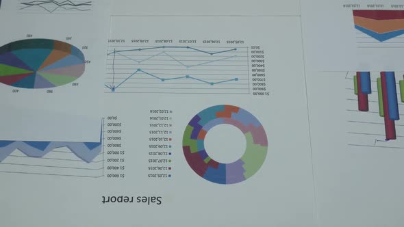 Business Chart Sales And Dollars On The Table