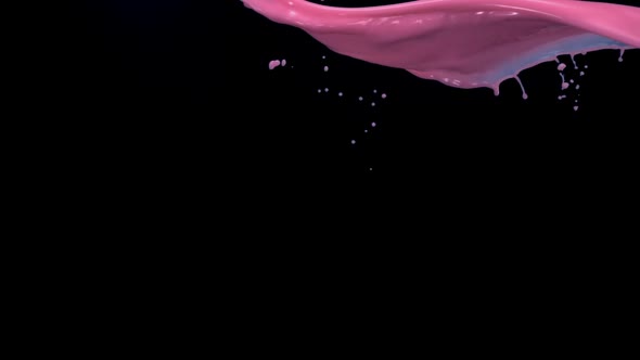 Milky pink liquid splash, Slow Motion