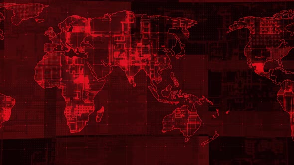 Technology Background World Map Animation