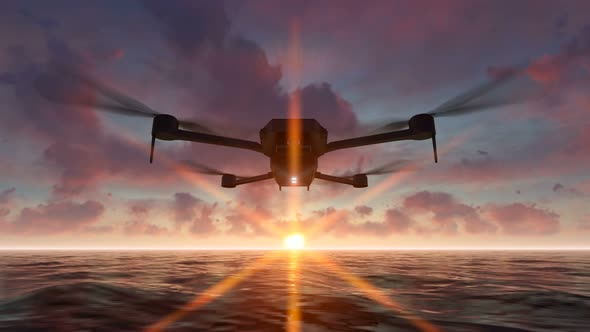 Drone Above The Sea At Sunset alt