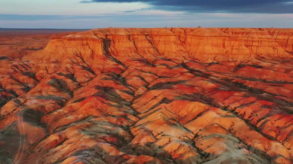 Aerial View of Canyons Tsagaan Suvarga in Mongolia