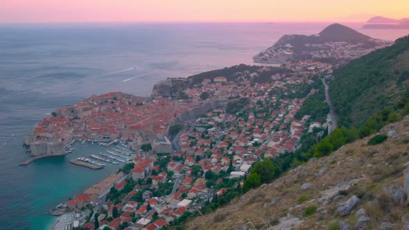 Aerial view Dubrovnik old town