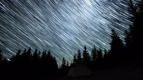 Star Trails in the Night Sky