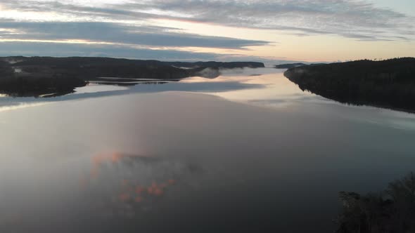 Vast View Over Lake During Peaceful Concept Aerial