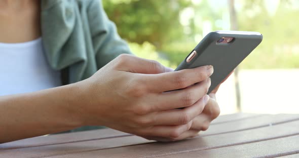 Use of mobile phone in the park 