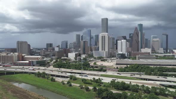 This video is about an aerial of downtown Houston skyline. This video was filmed in 4k for best imag