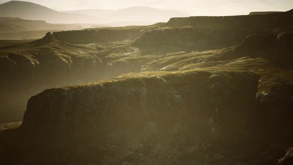 Typical Landscape of the Iceland Green Hills