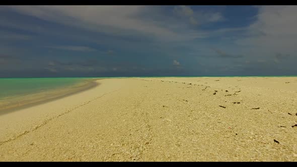 Aerial seascape of marine sea view beach wildlife by blue sea and white sand background of a daytrip