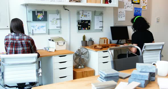 Executives working at desk