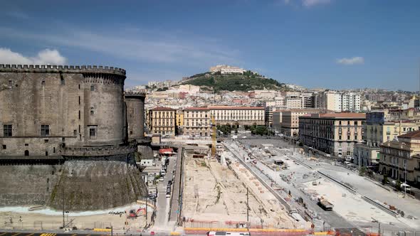 Aerial View of Naples Port in Summer Season From a Drone Viewpoint Campania  Italy