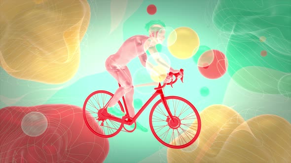 4K Abstract background of a cyclist design