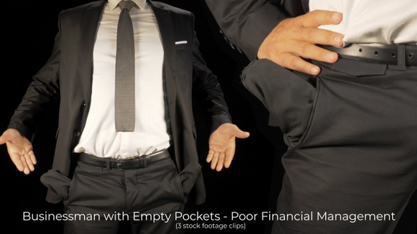 A Businessman With Empty Pockets No Money