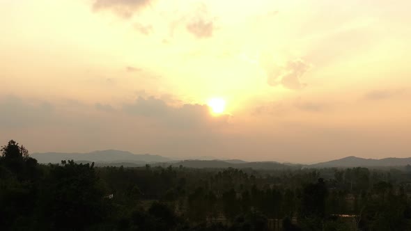 Natural landscape Beautiful sunset at evening, Time lapse