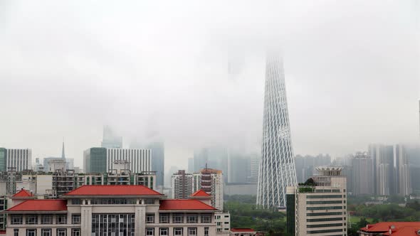 Guangzhou Tower By Guangdong Buildings in China Timelapse