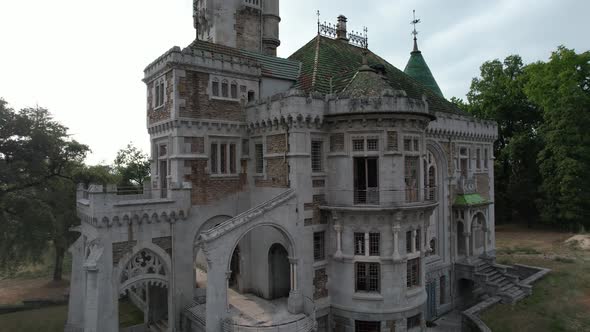 Abandoned Castle at Sunset