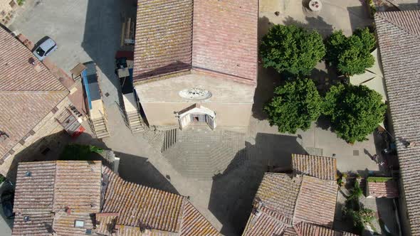 Little church in Monticchiello village in Val d'Orcia, Tuscany, Italy, Europe