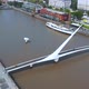 Womans bridge Frigate museum, Puerto Madero Promenade (Buenos Aires) aerial view - VideoHive Item for Sale