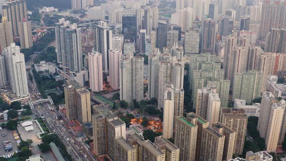 Top view of Hong Kong city